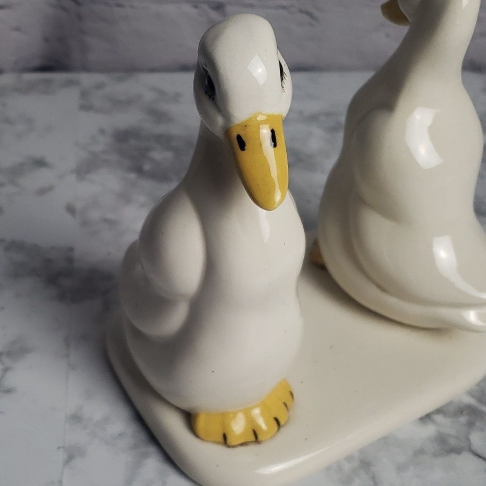 Vintage 1980s Ceramic White Ducks - Picture 5 of 17